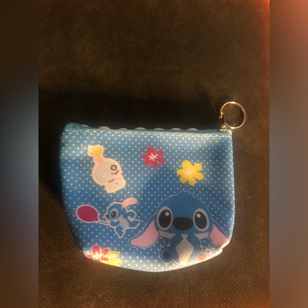 Blue Lilo & Stitch Kids Coin Pouch with Keyring